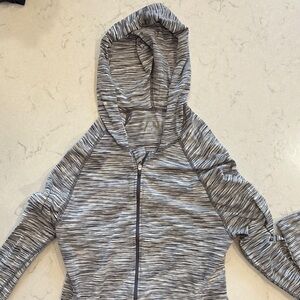 Athleta Heathered Gray Zip-Up Hoodie